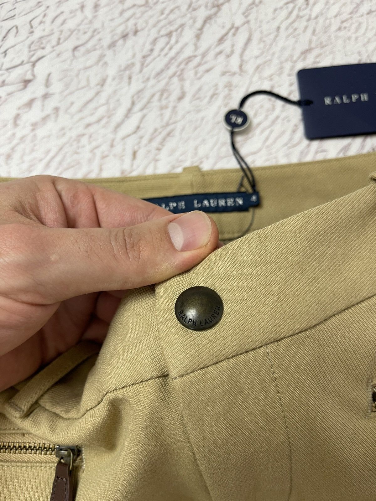 Polo Ralph Lauren Polo Ralph Lauren beige suede trim pants chinos Size 27" / US 4 / IT 40 - 6 Thumbnail