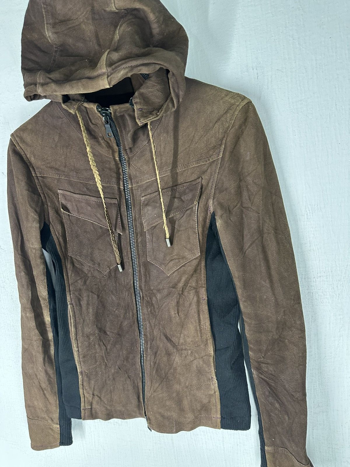 Buffalo Bobs Zipper Hoodie Leather Jacket
