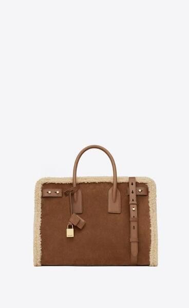 Saint Laurent Paris o1s1wg110525 Size: OS / Medium Bag Suede And Shearling Size ONE SIZE - 1 Thumbnail