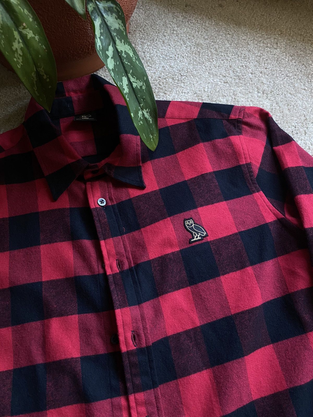 Drake × October's Very Own OVO Red Plaid Flannel Size US L / EU 52-54 / 3 - 2 Thumbnail