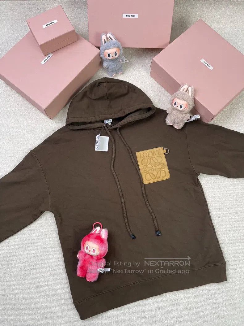Loewe LOEWE FW22 Letter Logo Patch Hoodie Loose Fleece Winter Co Size US M / EU 48-50 / 2 - 1 Thumbnail