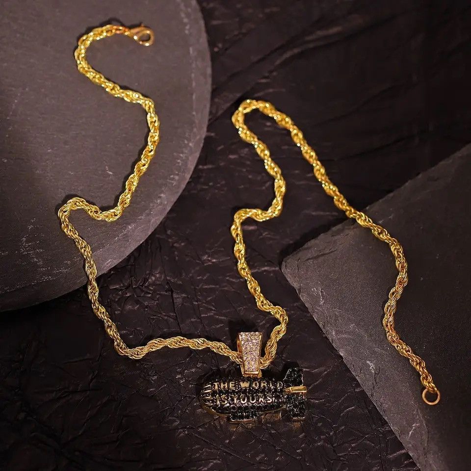 Jewelry Missile Pendant With 4mm Wide Rope Chain Size ONE SIZE - 1 Thumbnail