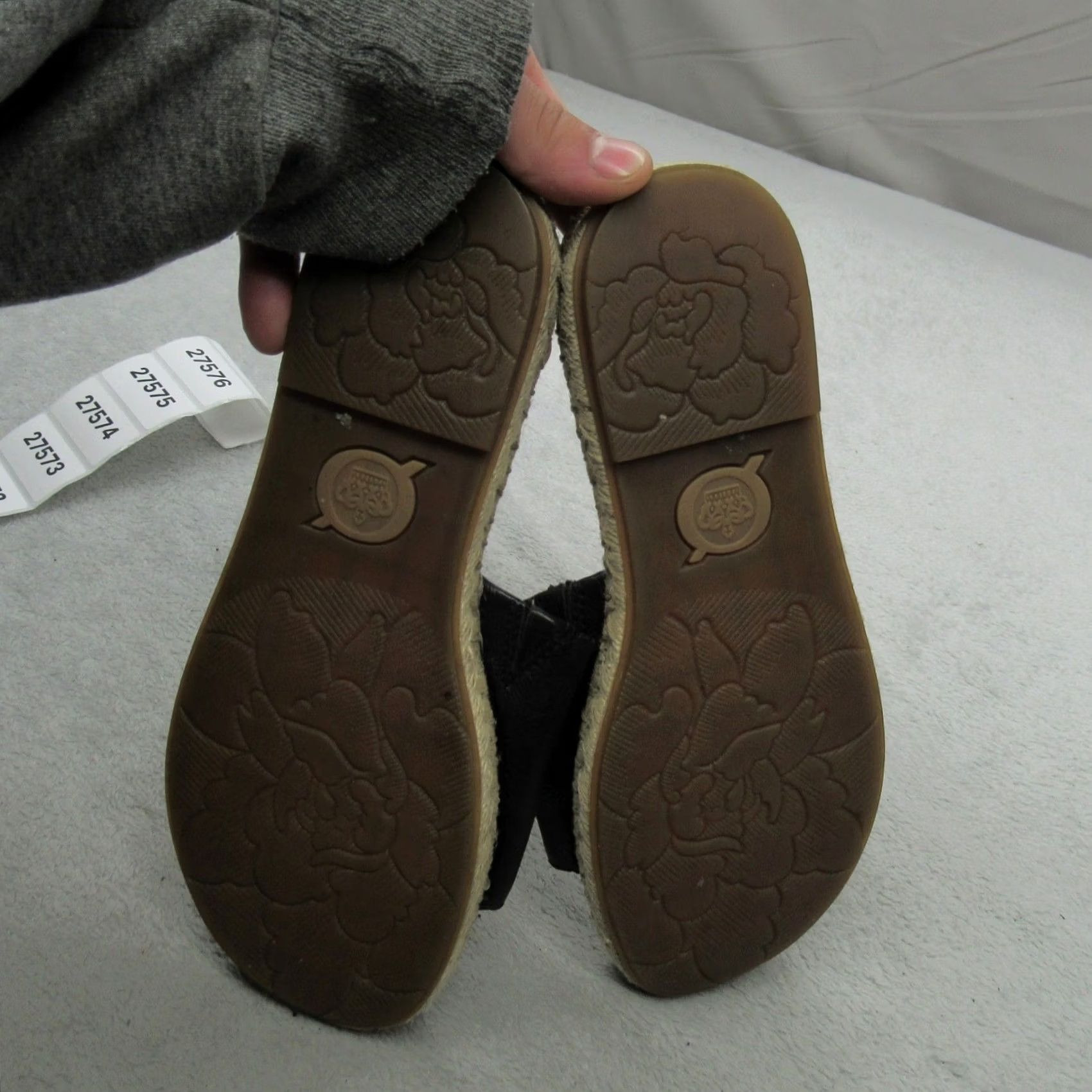 Born Born Womens Sandal Casual Espadrille Flat Leather Slip On Black 7M Shoes Size US 7 / IT 37 - 7 Thumbnail