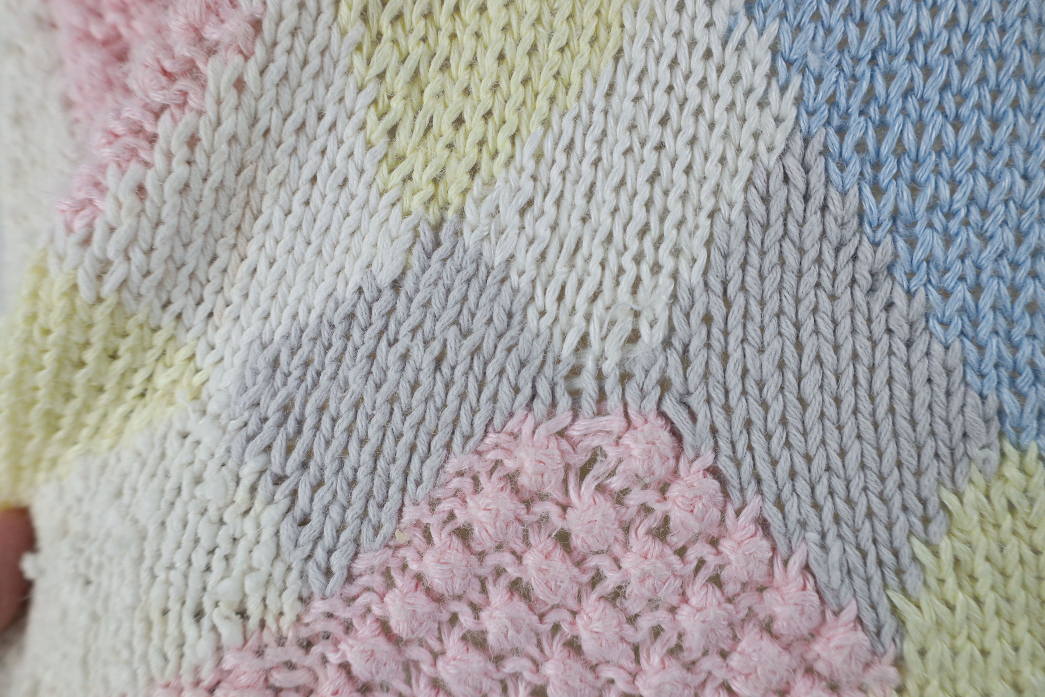 Vintage Vintage 80s Mid Mod Pastel Textured Knit Sweater Vest Size M / US 6-8 / IT 42-44 - 7 Thumbnail