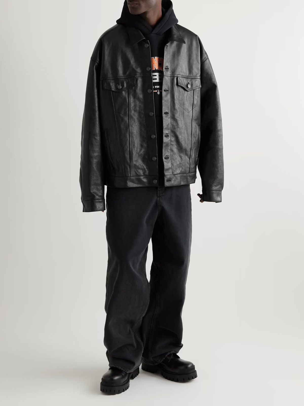 Balenciaga NEW - Summer 23 Buffalo Denim Style Trucker Leather Jacket S Size US S / EU 44-46 / 1 - 18 Thumbnail