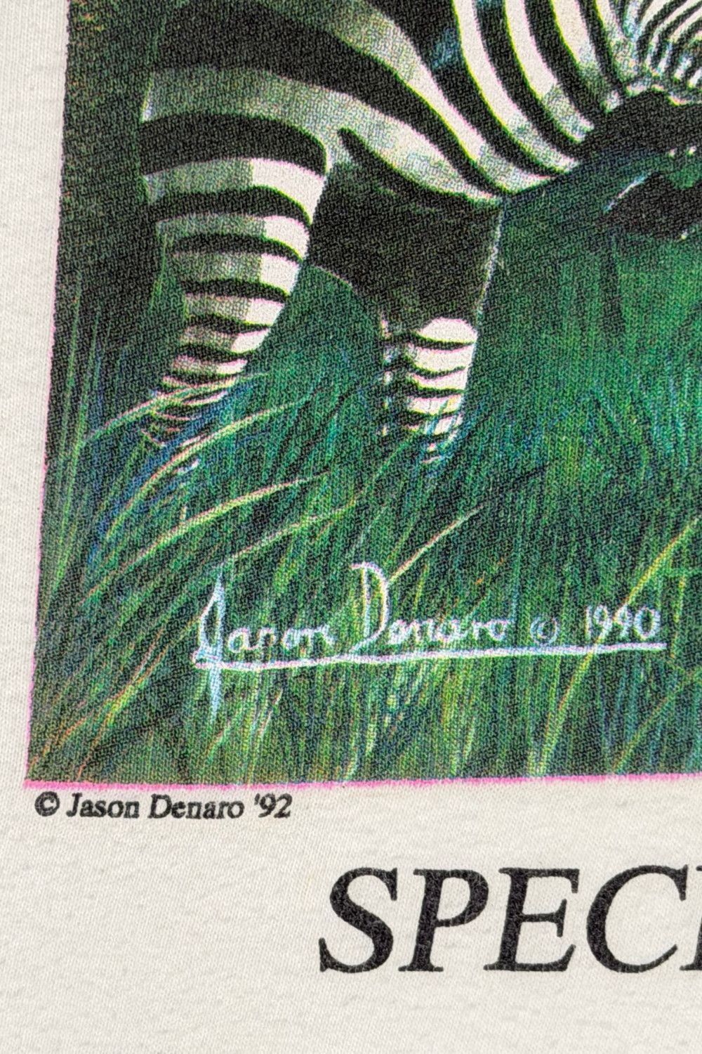 Hanes Vintage 1992 Zebra Wildlife Tee Earth Tones Single Stitch Size US XL / EU 56 / 4 - 5 Thumbnail