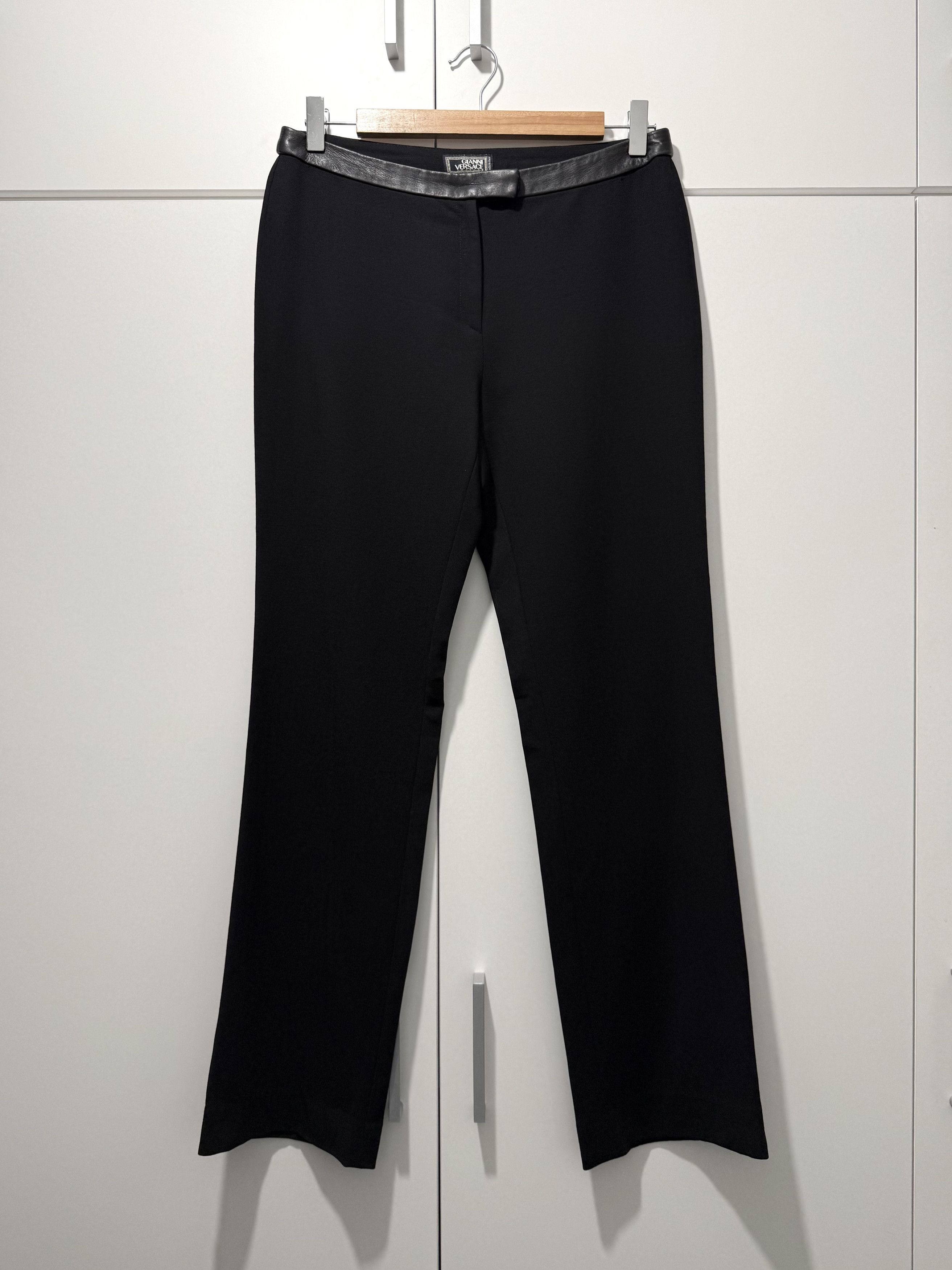 Versace Gianni Versace 90's Black Wool Pants IT42 Size 28" / US 6 / IT 42 - 1 Thumbnail