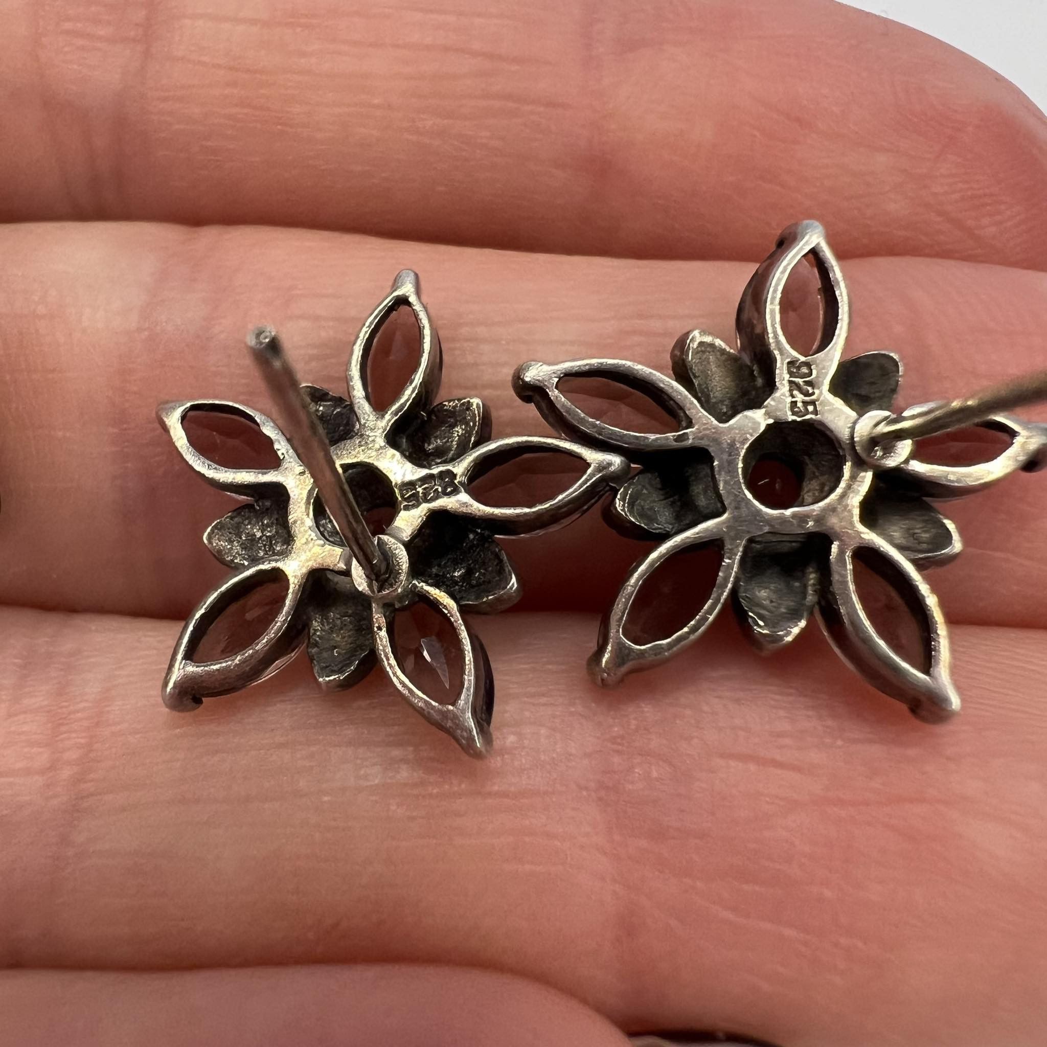Sterling Silver Vintage Sterling Silver 925 Earrings Merkasites Amethyst Size ONE SIZE - 6 Thumbnail