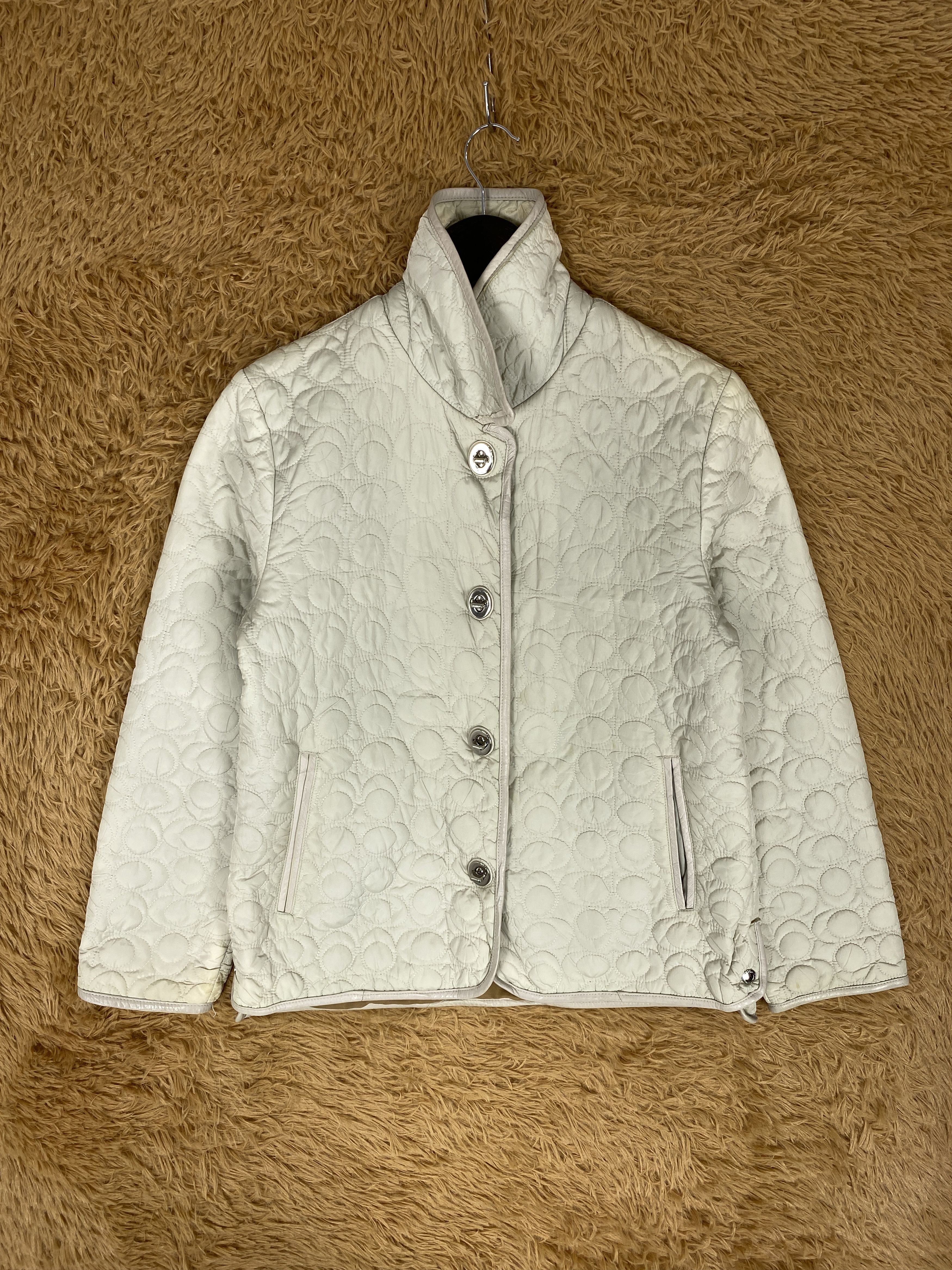 image of Vintage Coach Quilted Jacket in White, Women's (Size XS)