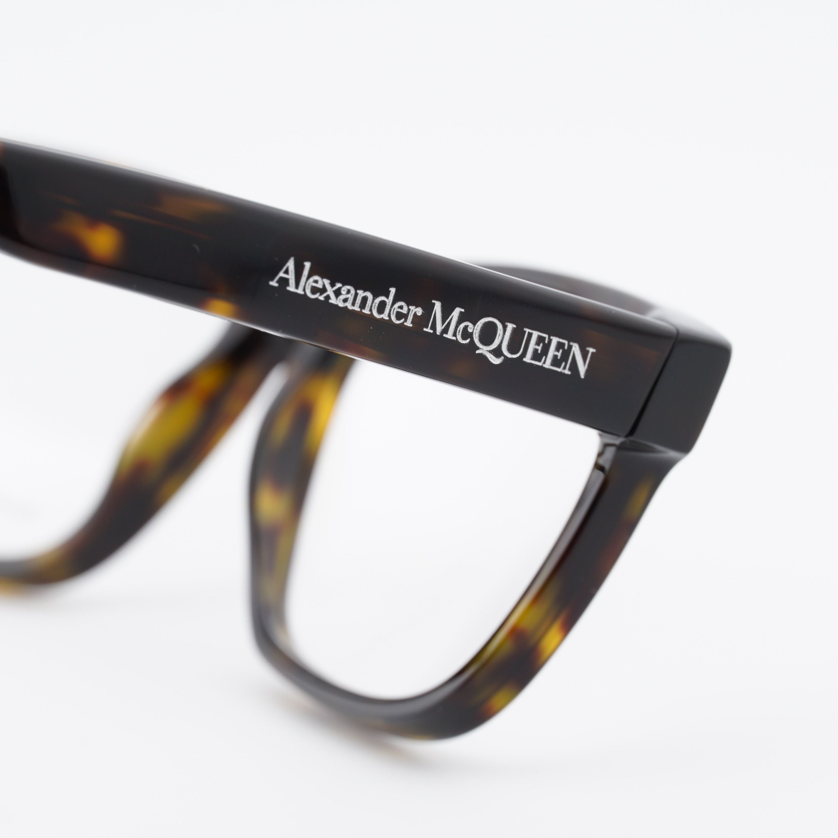 Alexander McQueen Alexander McQueen AM0307O 002 Eyeglasses Havana 55mm Square Size ONE SIZE - 7 Thumbnail