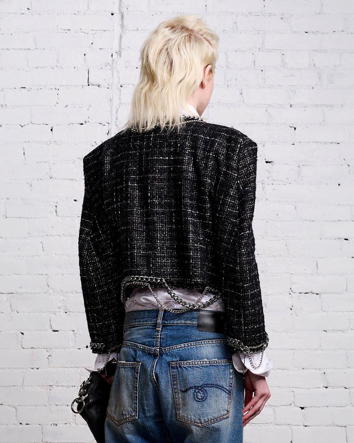 R13 Square Shoulder Tweed Jacket. Medium Size M / US 6-8 / IT 42-44 - 6 Thumbnail