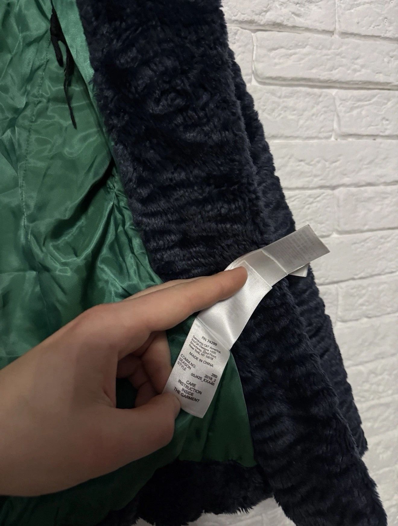 Diesel Diesel Dark Navy Textured Short Fur Coat Astrakhan Style Y2K Size S / US 4 / IT 40 - 10 Thumbnail