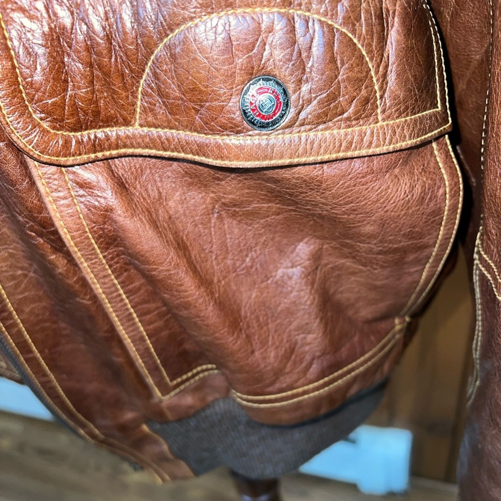 Vintage Fabulous Vintage OBR Leather Bomber Jacket! Size US M / EU 48-50 / 2 - 10 Thumbnail
