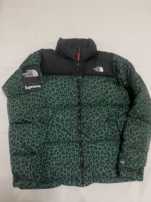 Supreme Supreme tnf North face 11fw Green leopard nuptse Jacket xl