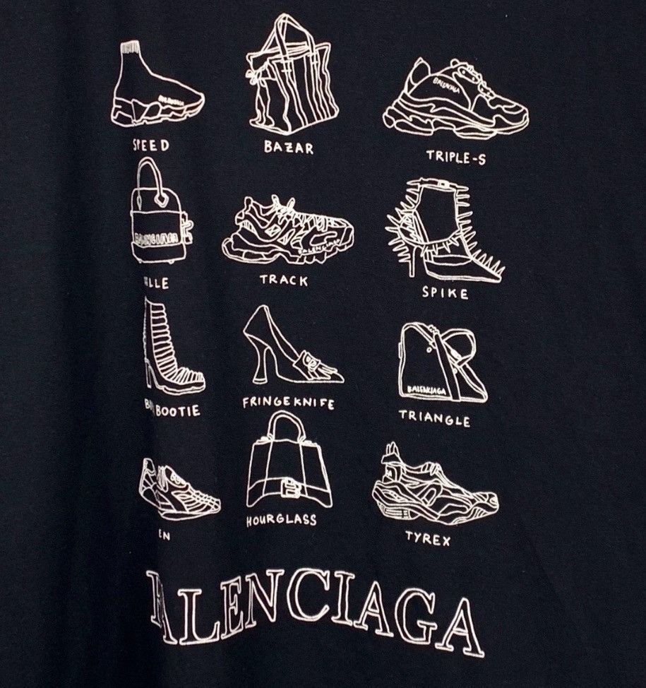 Balenciaga Balenciaga logo letter pattern printed round neck black cot Size US M / EU 48-50 / 2 - 4 Thumbnail