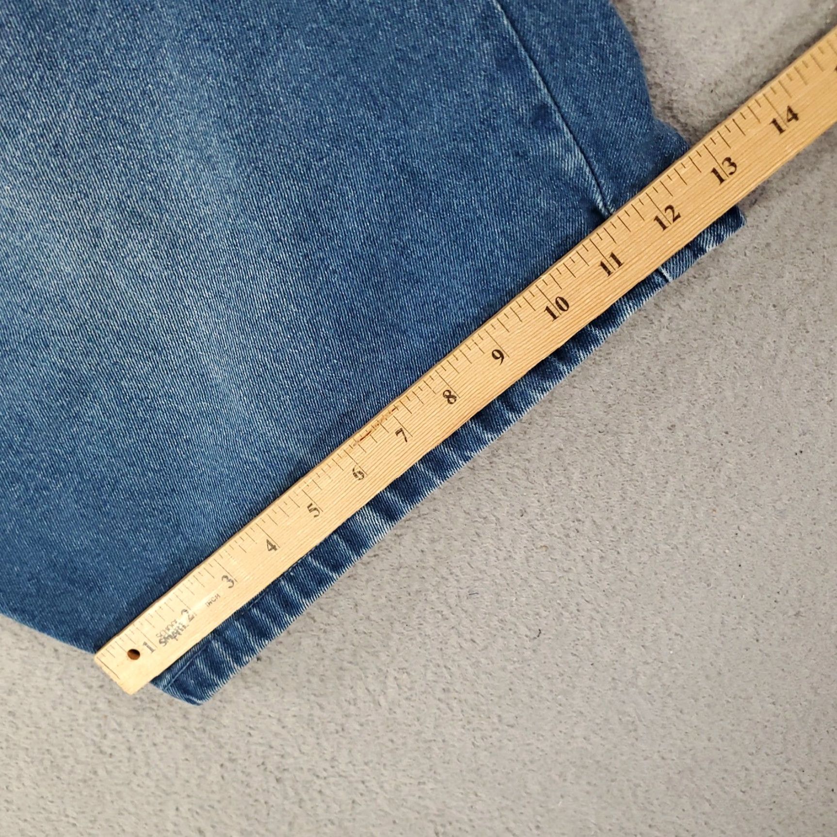 Express VINTAGE BROOKLYN XPRESS Jorts Denim Shorts 42 Mens Distressed 5-Pocket Bermuda Blue Socks? Size US 42 / EU 58 - 3 Thumbnail