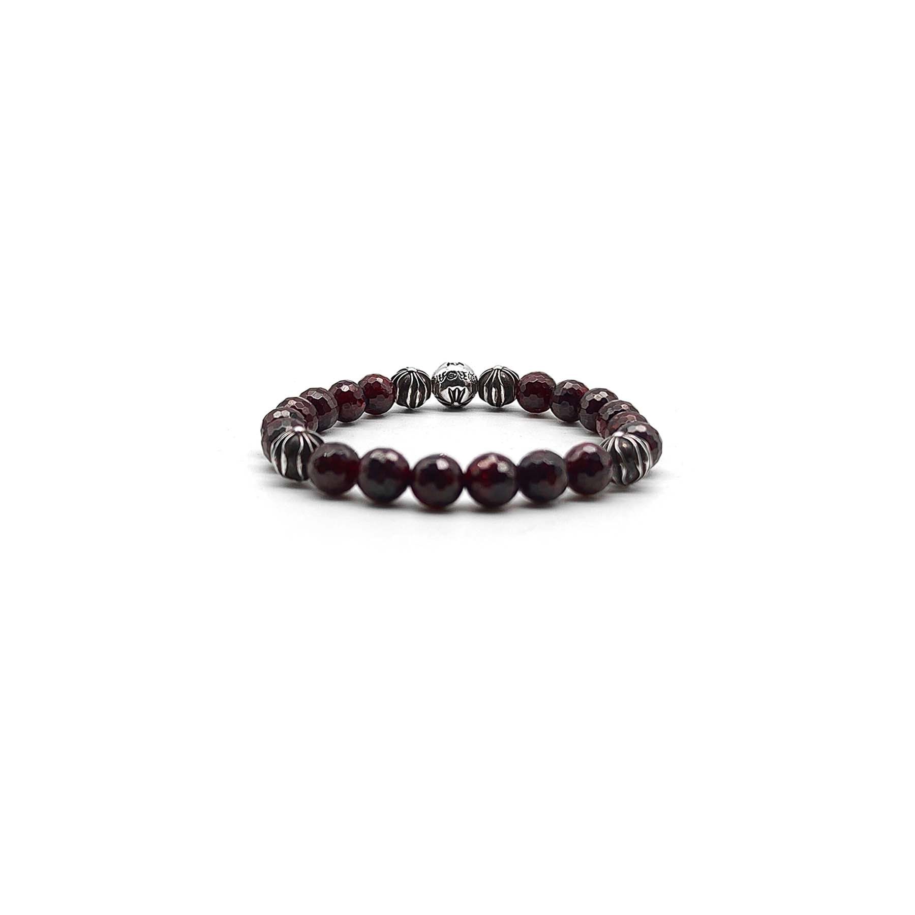 Chrome Hearts Chrome Hearts 8mm Garnet 5 Silver Bracelet Size ONE SIZE - 3 Thumbnail