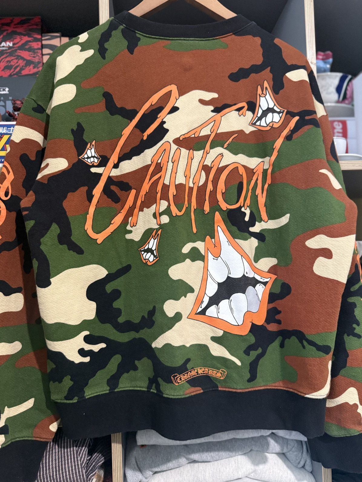 Chrome Hearts Chrome Hearts Camo Matty Boy “Caution” Crewneck Size US L / EU 52-54 / 3 - 4 Thumbnail