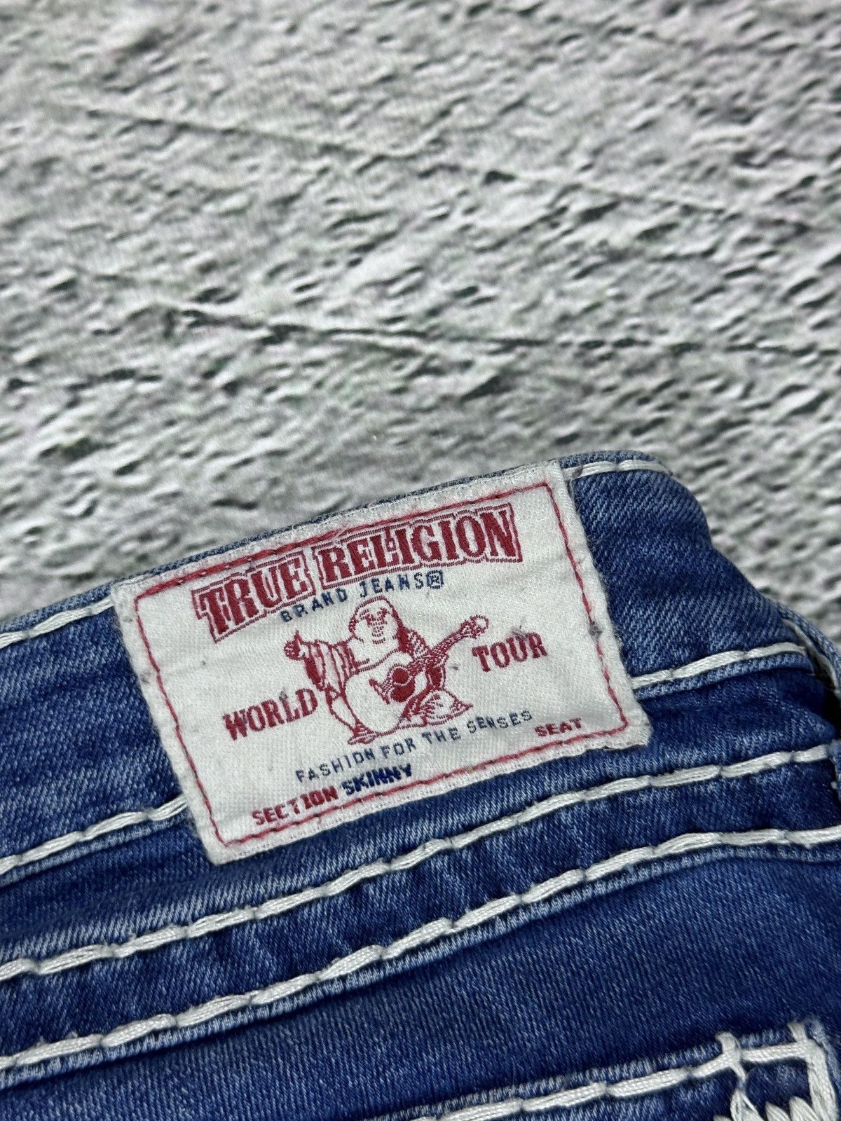 True Religion True Religion blue jeans white thick stitching skinny Size US 32 / EU 48 - 5 Thumbnail