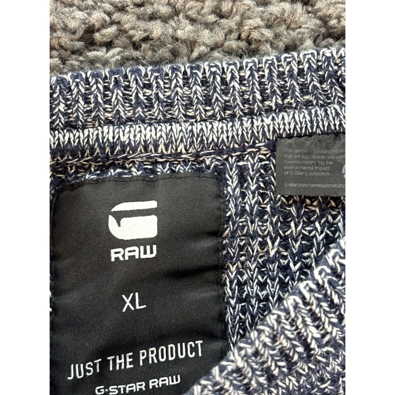 G-Star G-Star Suzaki R Knit Sweater Jumper XL Mens Blue Cotton Chunky Knit Pullover Street Knit Size US XL / EU 56 / 4 - 4 Thumbnail