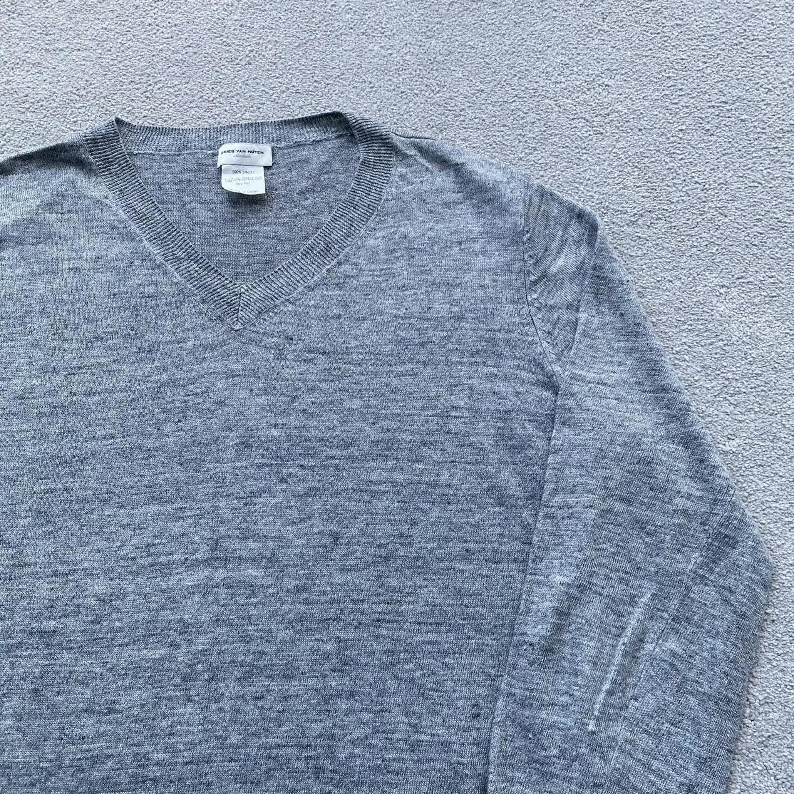 Dries Van Noten Dries Van Noten Linen V Neck Sweater Jumper Size US M / EU 48-50 / 2 - 2 Thumbnail