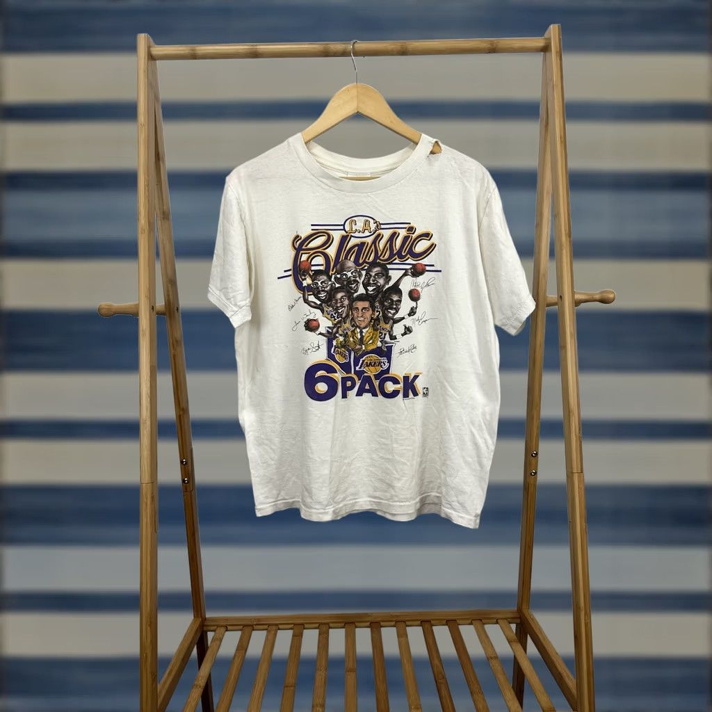 NBA VTG LA Classic 6 Pack Lakers T-Shirt L White Nike? Size US L / EU 52-54 / 3 - 1 Thumbnail