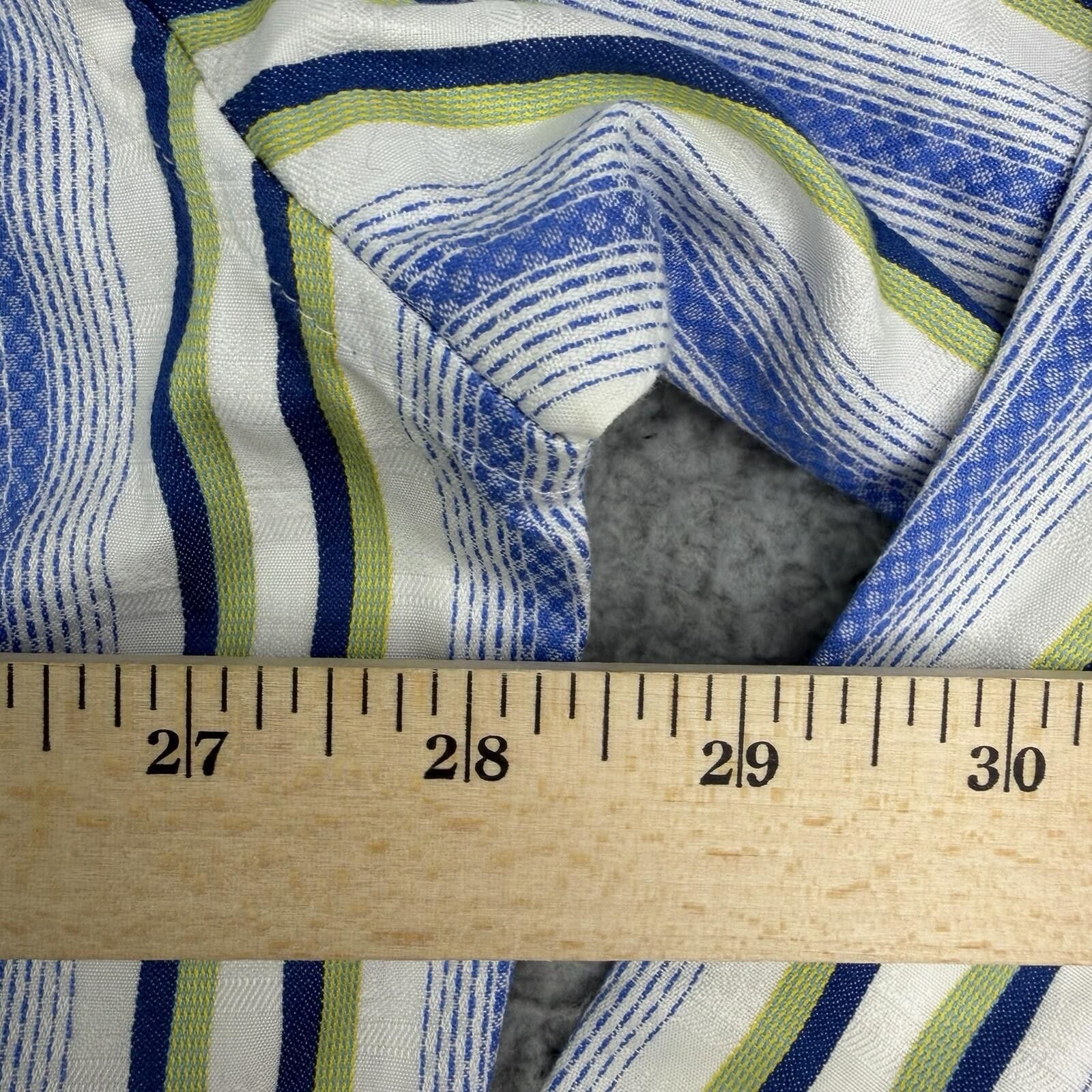 Robert Graham Robert Graham Striped 4XL Blue White Green Button Up Shirt Size US XXL / EU 58 / 5 - 9 Thumbnail