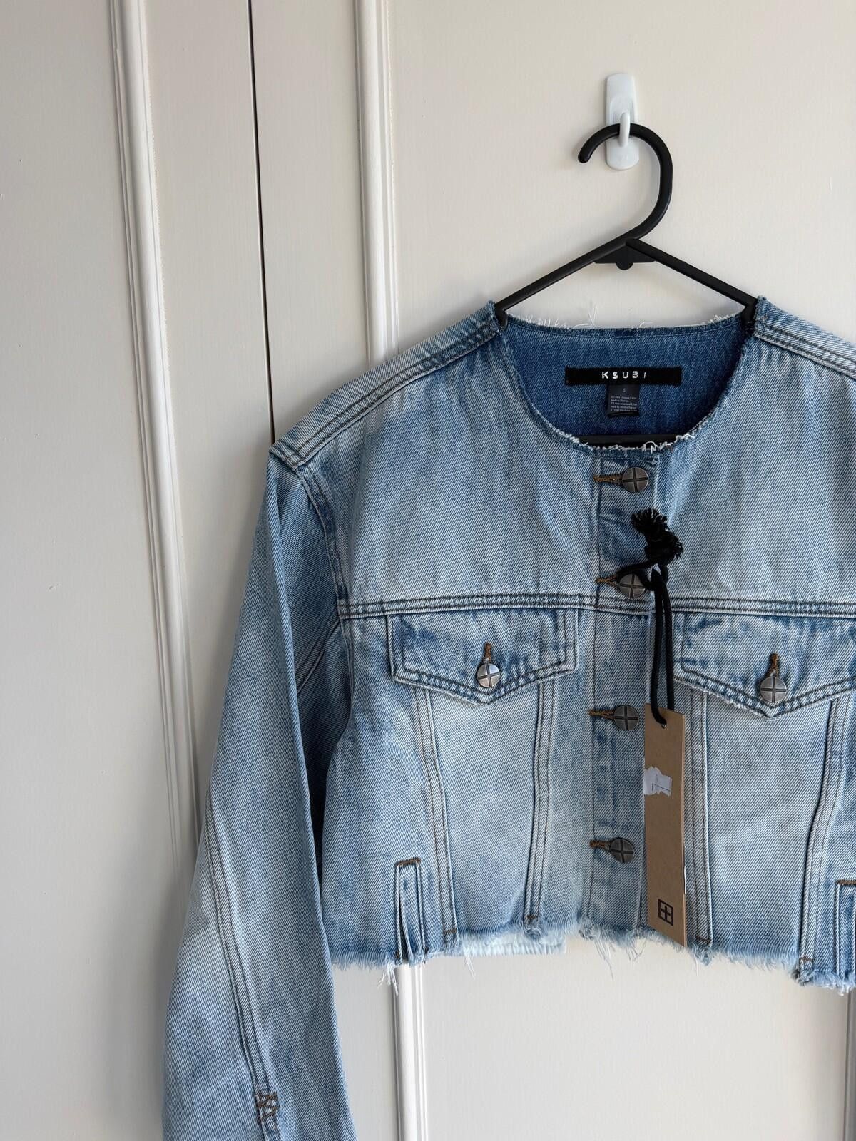 Ksubi new Ksubi womens denim Jacket top small s 8 blue torn up 2 Size S / US 4 / IT 40 - 3 Thumbnail