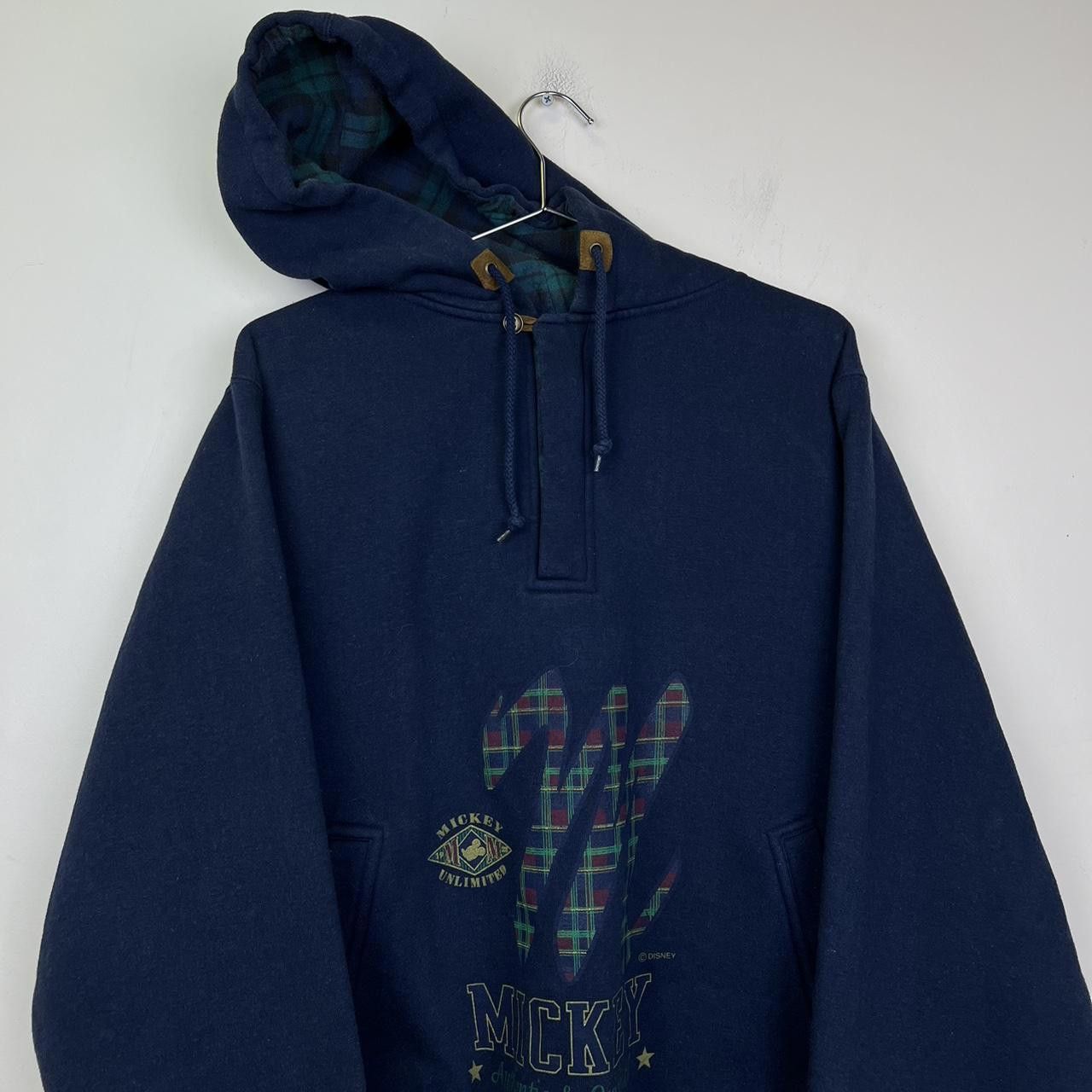 Disney Mickey Unlimited Hoodie with Plaid Lining 90s Vintage Size US M / EU 48-50 / 2 - 2 Thumbnail