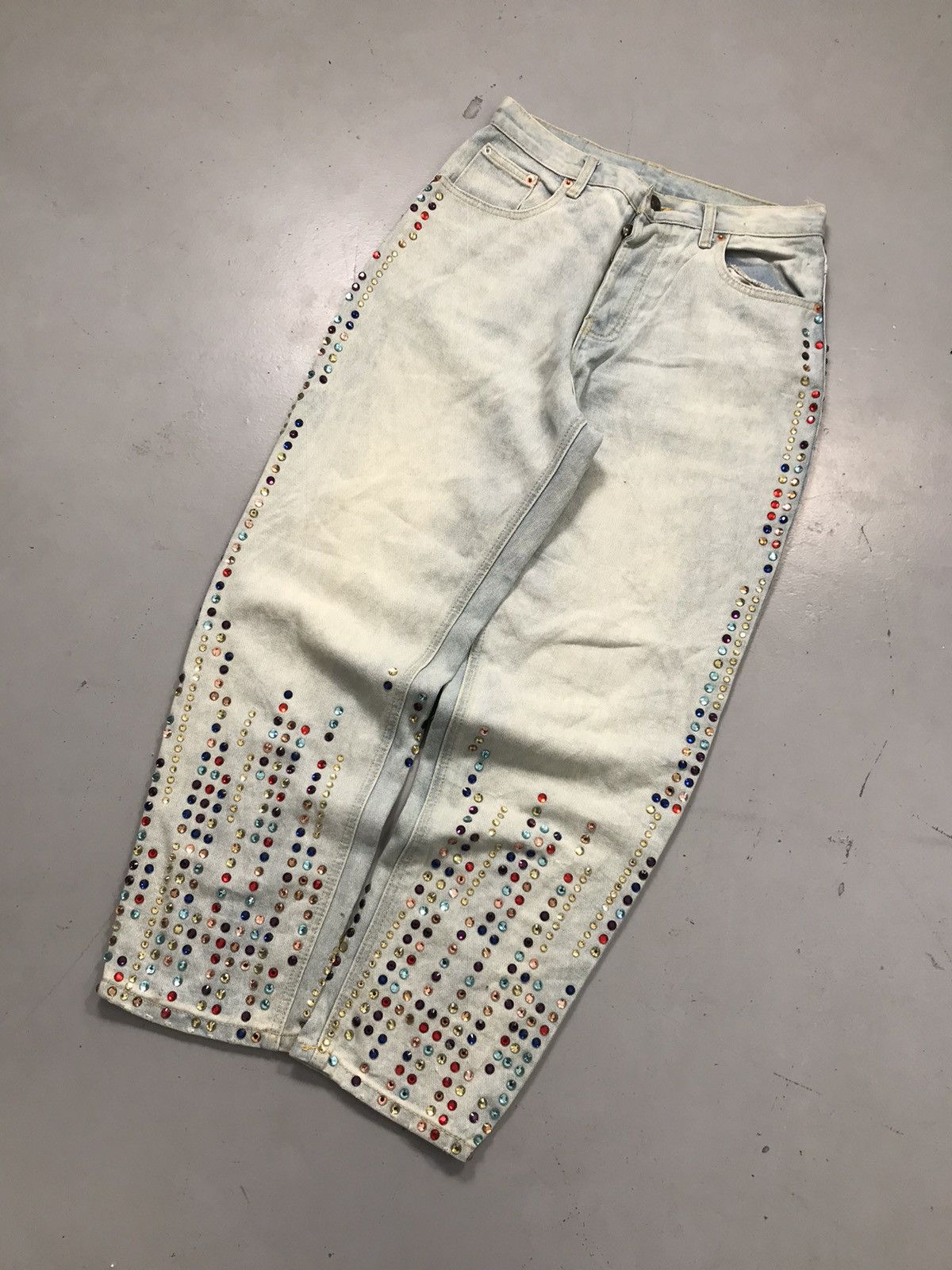 Vintage Vintage women’s gucci inspired studds crystel denim Size 28" / US 6 / IT 42 - 2 Thumbnail