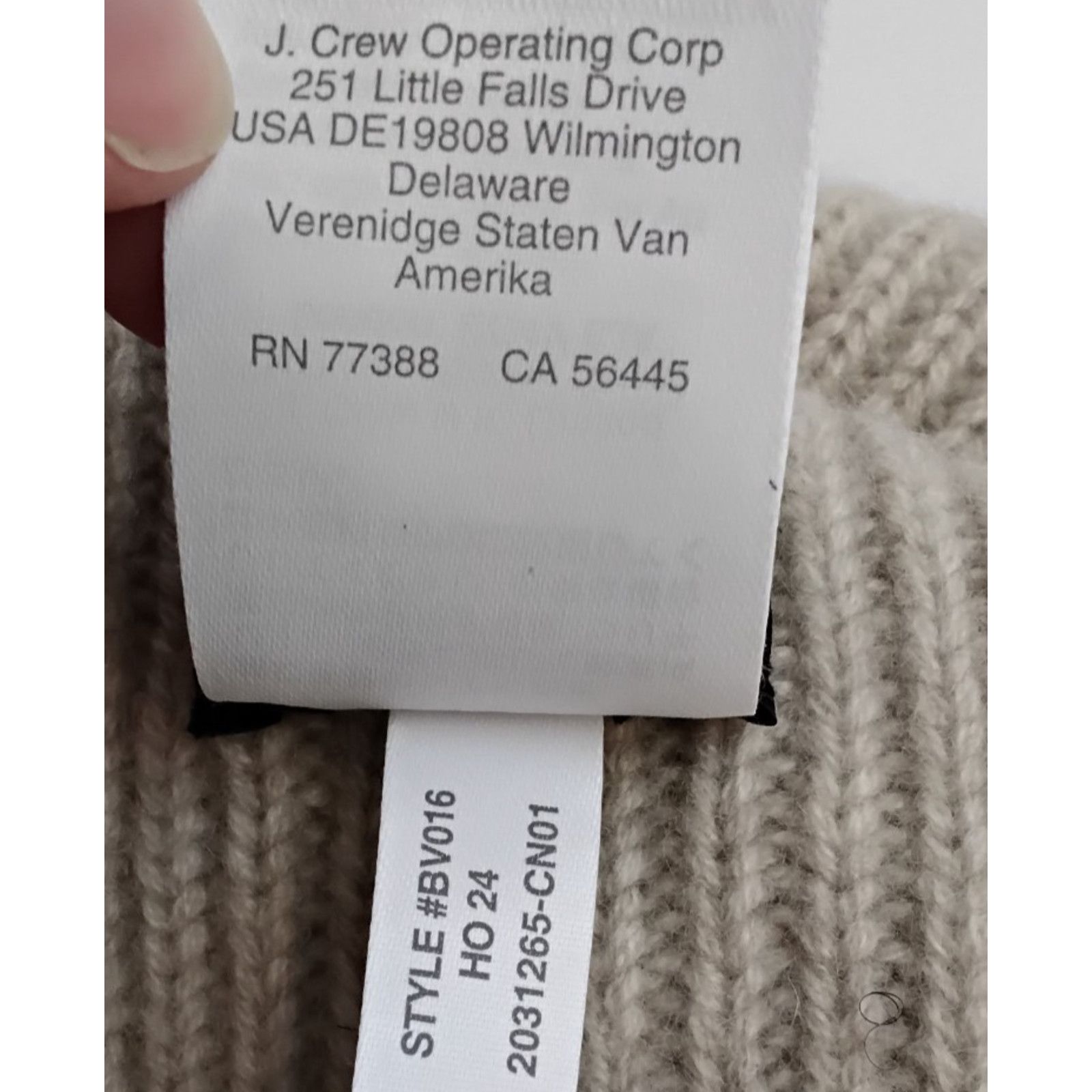 J.Crew J. Crew Cashmere Rib-Knit Beanie One Size Oatmeal Beige Size ONE SIZE - 10 Thumbnail