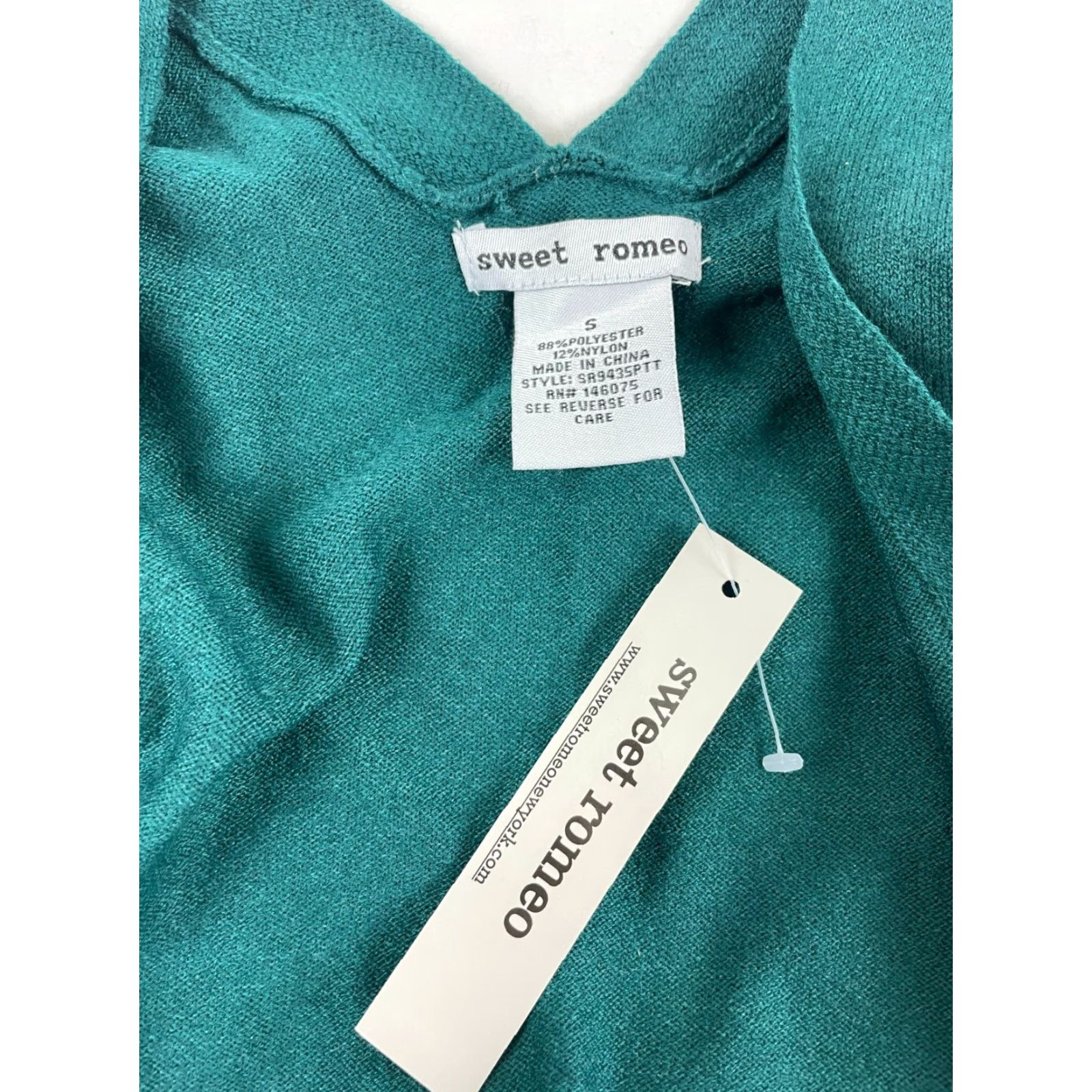 Altea Sweet Romeo Sweater Cardigan Women's S Teal Long Sleeve Open w/ Pocket NWT Size S / US 4 / IT 40 - 5 Thumbnail