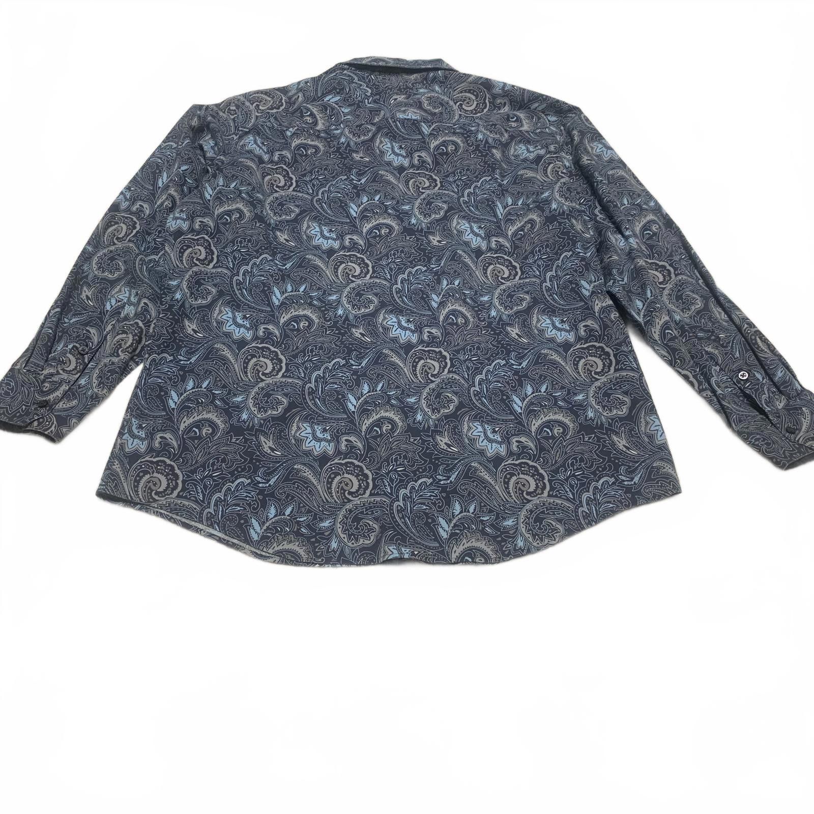 Alfani Alfani Men's XL Blue Paisley Print Long Sleeve Shirt Size US XL / EU 56 / 4 - 3 Thumbnail