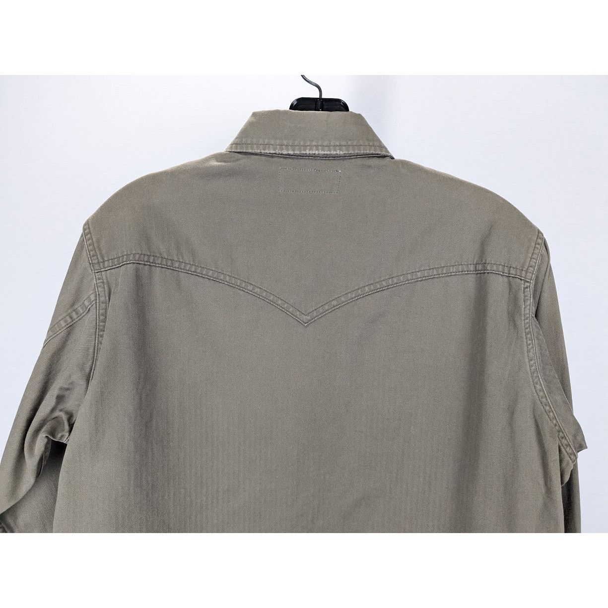 Saint Laurent Paris o1rshd1 Classic Western Shirt in Khaki Stonewash Size US M / EU 48-50 / 2 - 12 Thumbnail
