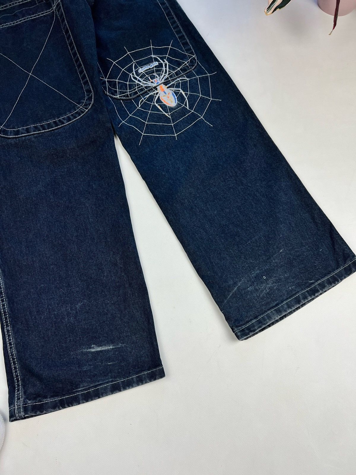 Japanese Brand Opium embroidered spider web jeans double knee pants 30x32 Size US 30 / EU 46 - 9 Thumbnail
