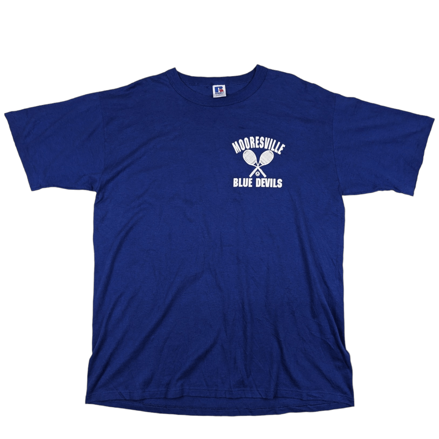 Russell Athletic 90's Mooresville High School Blue Devils Tennis Club Tee Size US L / EU 52-54 / 3 - 2 Thumbnail