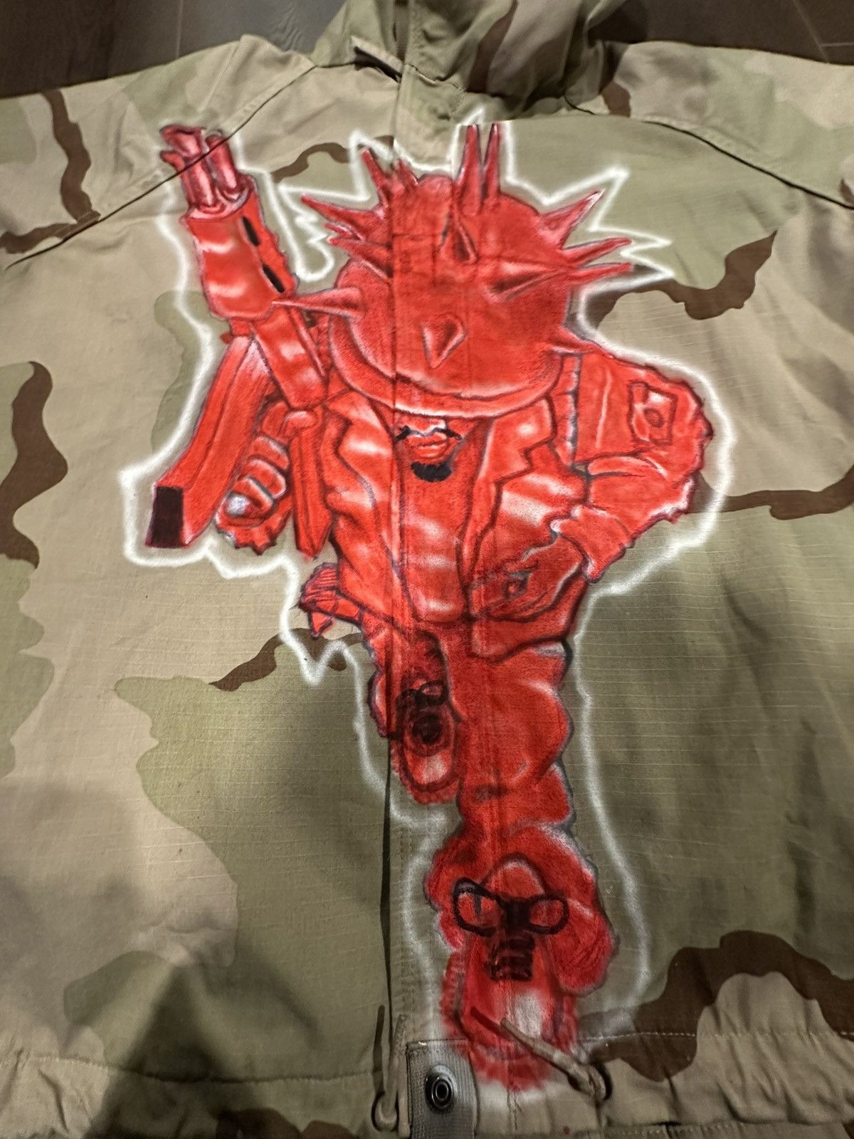 Vintage “Red Soldier” Airbrushed Military Training Jacket (Size L) Size US L / EU 52-54 / 3 - 4 Thumbnail