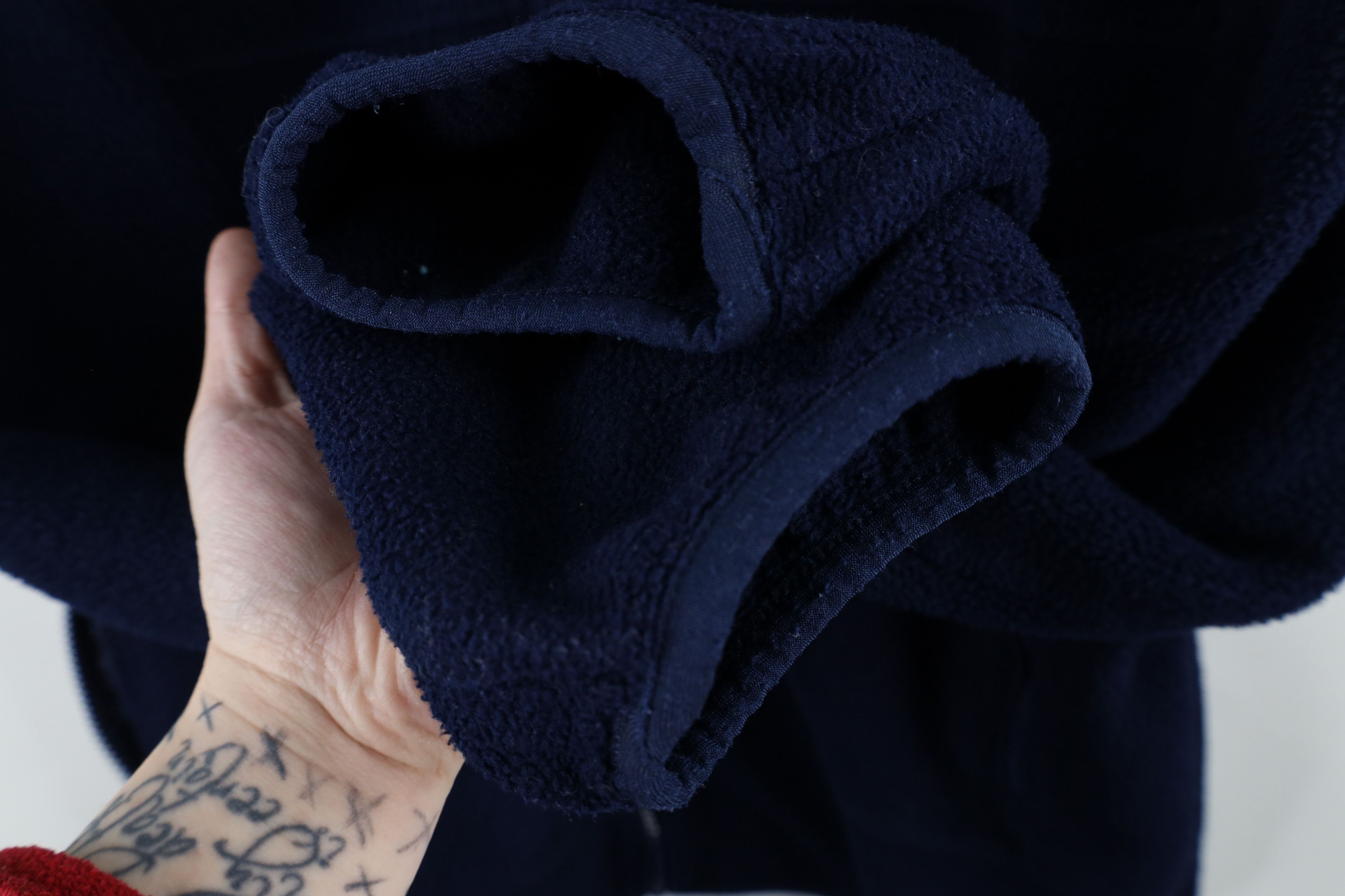 Lands' End × Vintage Vintage 90s Lands End Faded Full Zip Fleece Jacket Navy Blue Size US XXL / EU 58 / 5 - 5 Thumbnail