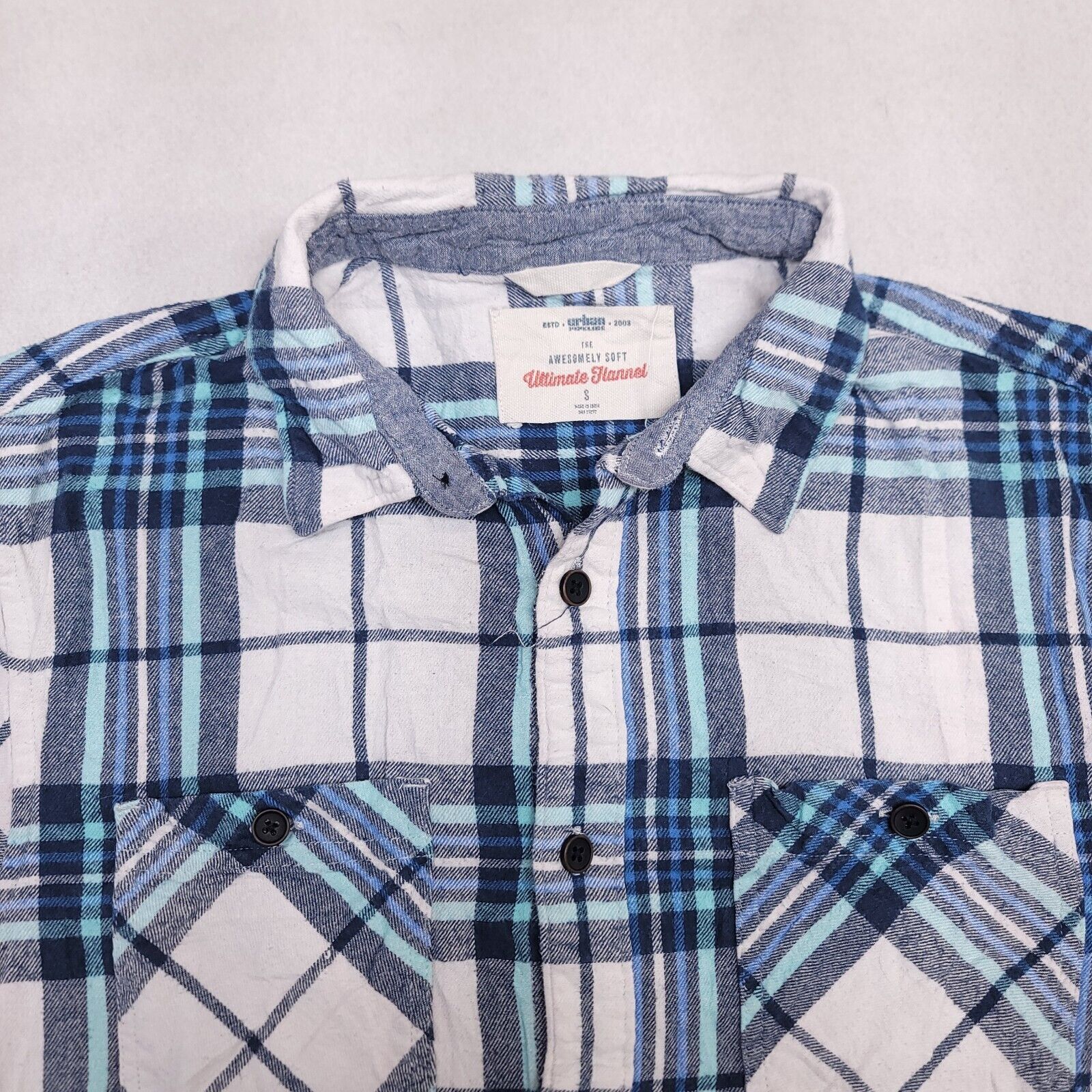 Urban Pipeline Urban Pipeline Tartan Flannel Shirt Mens Size S Blue White Size US S / EU 44-46 / 1 - 1 Thumbnail