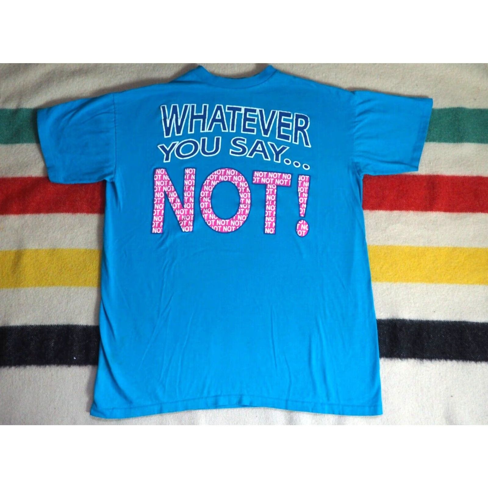 Vintage VINTAGE Nike Shirt 80s 90s Ross NOT Joke Text Humor USA Blue T-Shirt Mens 2XLT Size US XXL / EU 58 / 5 - 2 Thumbnail