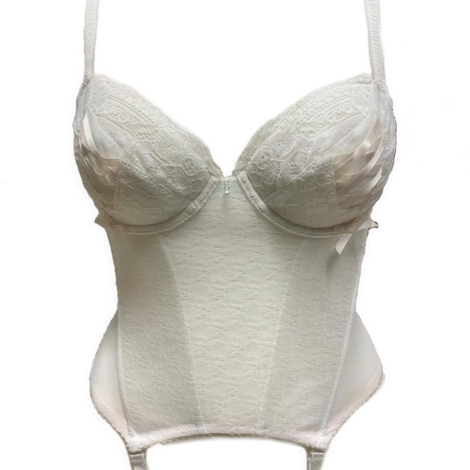 Vintage Vintage Cream Lace Satin Dreamy Corset Size XS / US 0-2 / IT 36-38 - 1 Thumbnail