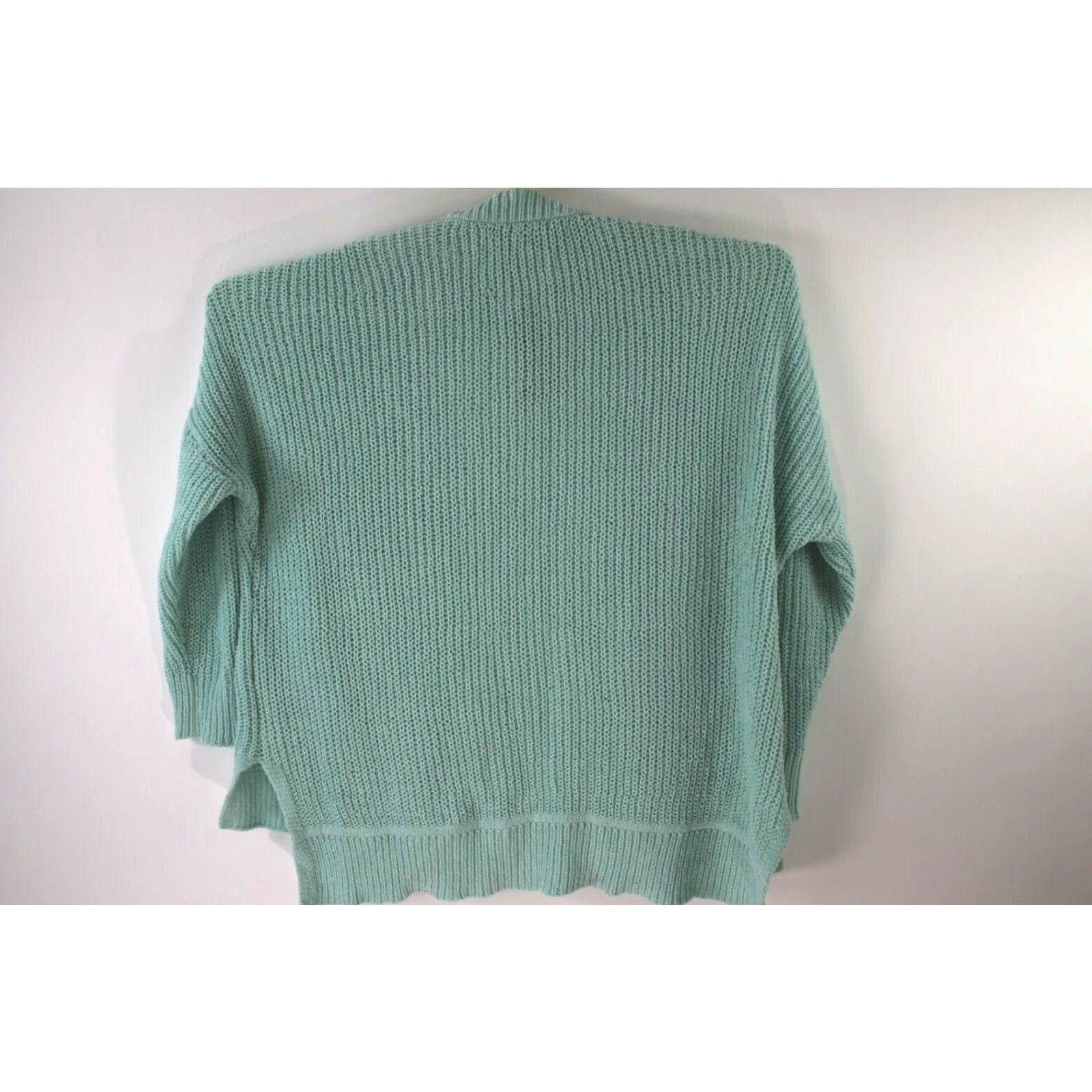 Vintage Wild Fable Cardigan Womens Medium Pale Mint Open Front Oversized Pockets Knit Size M / US 6-8 / IT 42-44 - 2 Thumbnail