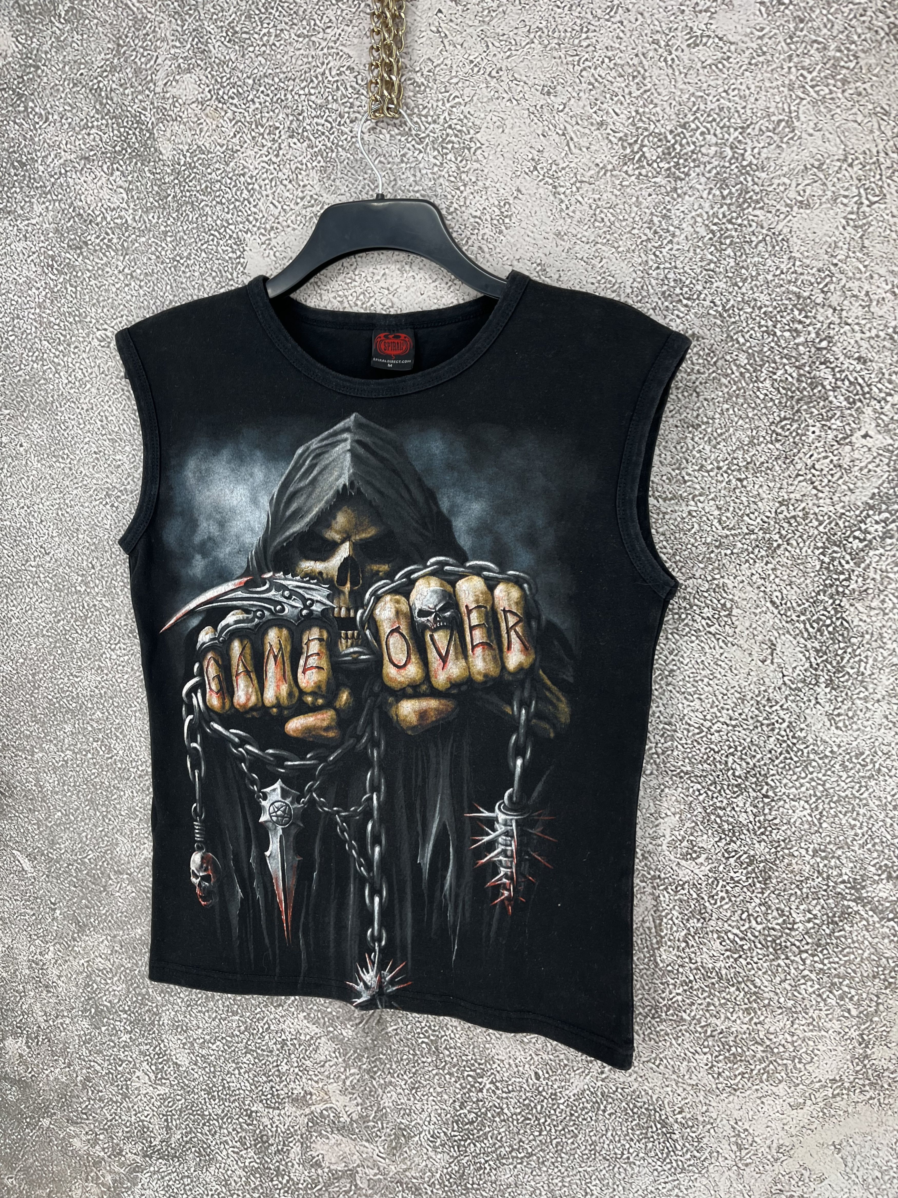 Band Tees Spiral T Shirt Gothic Dark Black Unisex GAME OVER Size US M / EU 48-50 / 2 - 3 Thumbnail