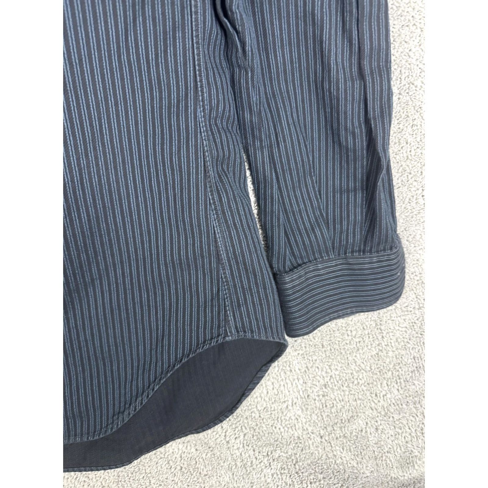 Corneliani Corneliani ID Shirt Mens M Dress Shirt Striped Long Sleeve Blue Black Italy Button Front Collar Size US M / EU 48-50 / 2 - 3 Thumbnail