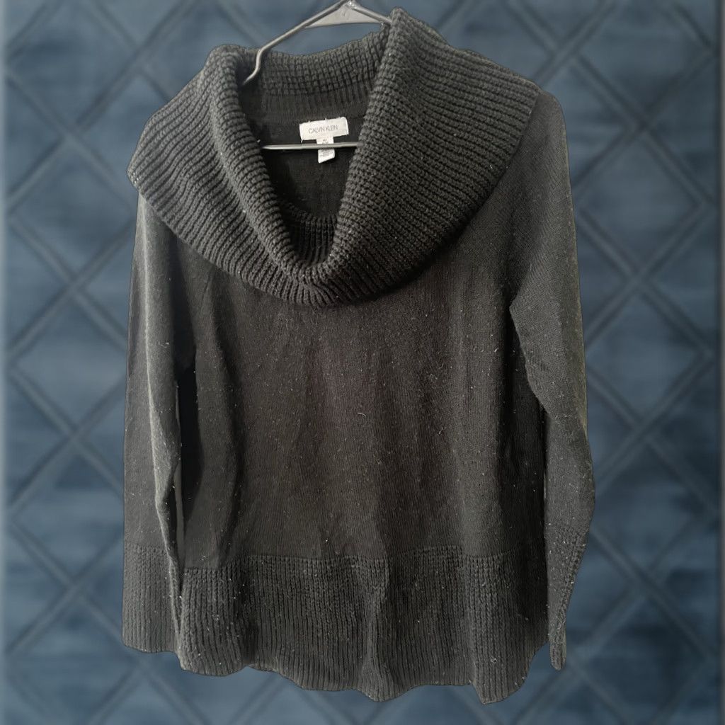 Calvin Klein Calvin Klein Top Womens Medium Black Turtleneck Cotton Long sleeve Size M / US 6-8 / IT 42-44 - 1 Thumbnail