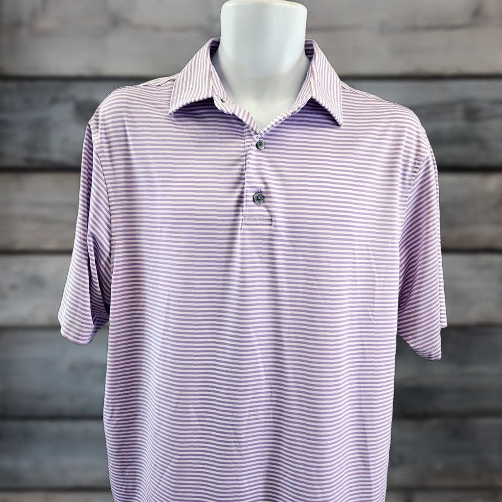 Footjoy FootJoy Polo Mens Short Sleeve Purple White Stripe M Size US M / EU 48-50 / 2 - 1 Thumbnail