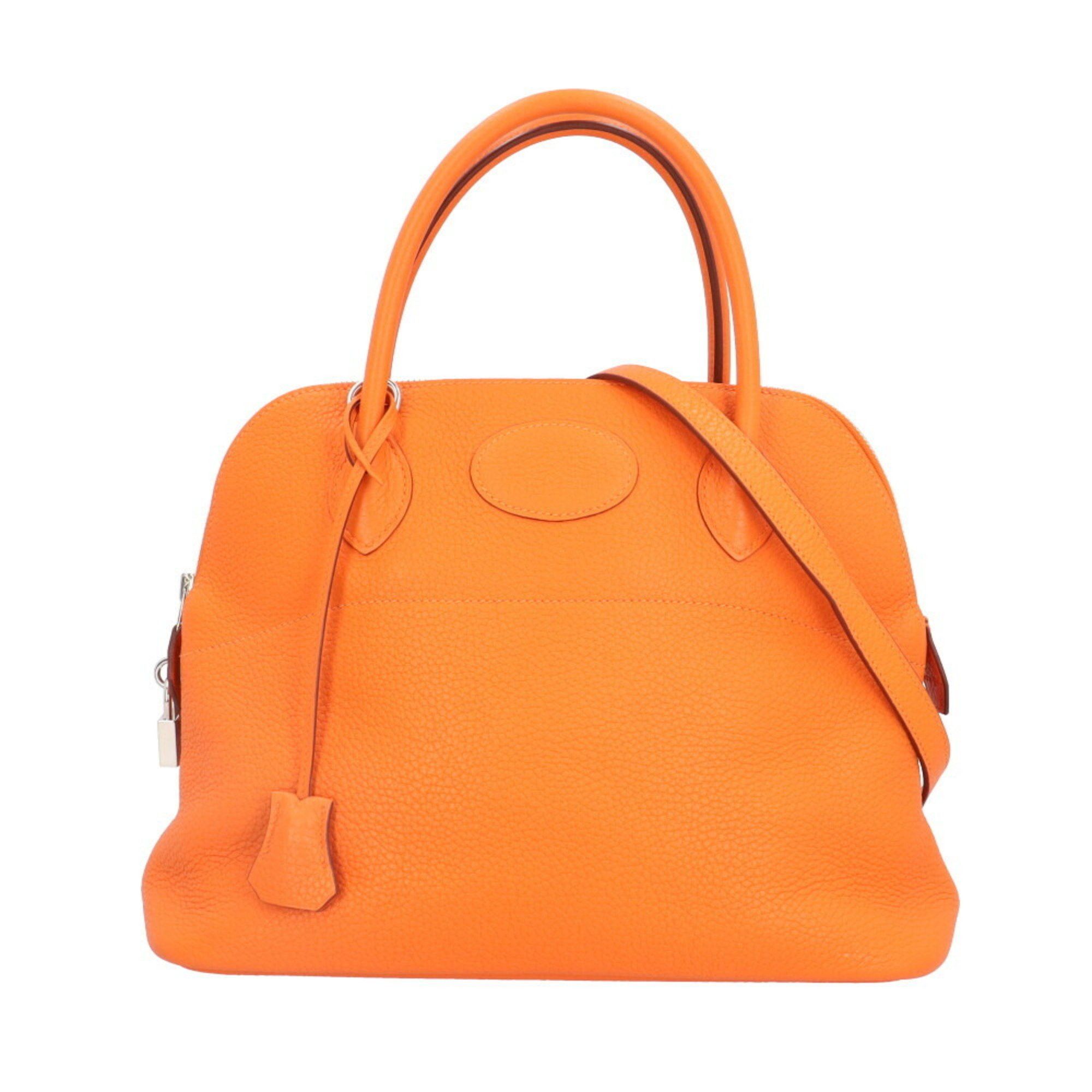 image of Hermes Bolide 31 Shoulder Bag Taurillon Clemence Orange Women's Hermes 2Way Brb10010000013252