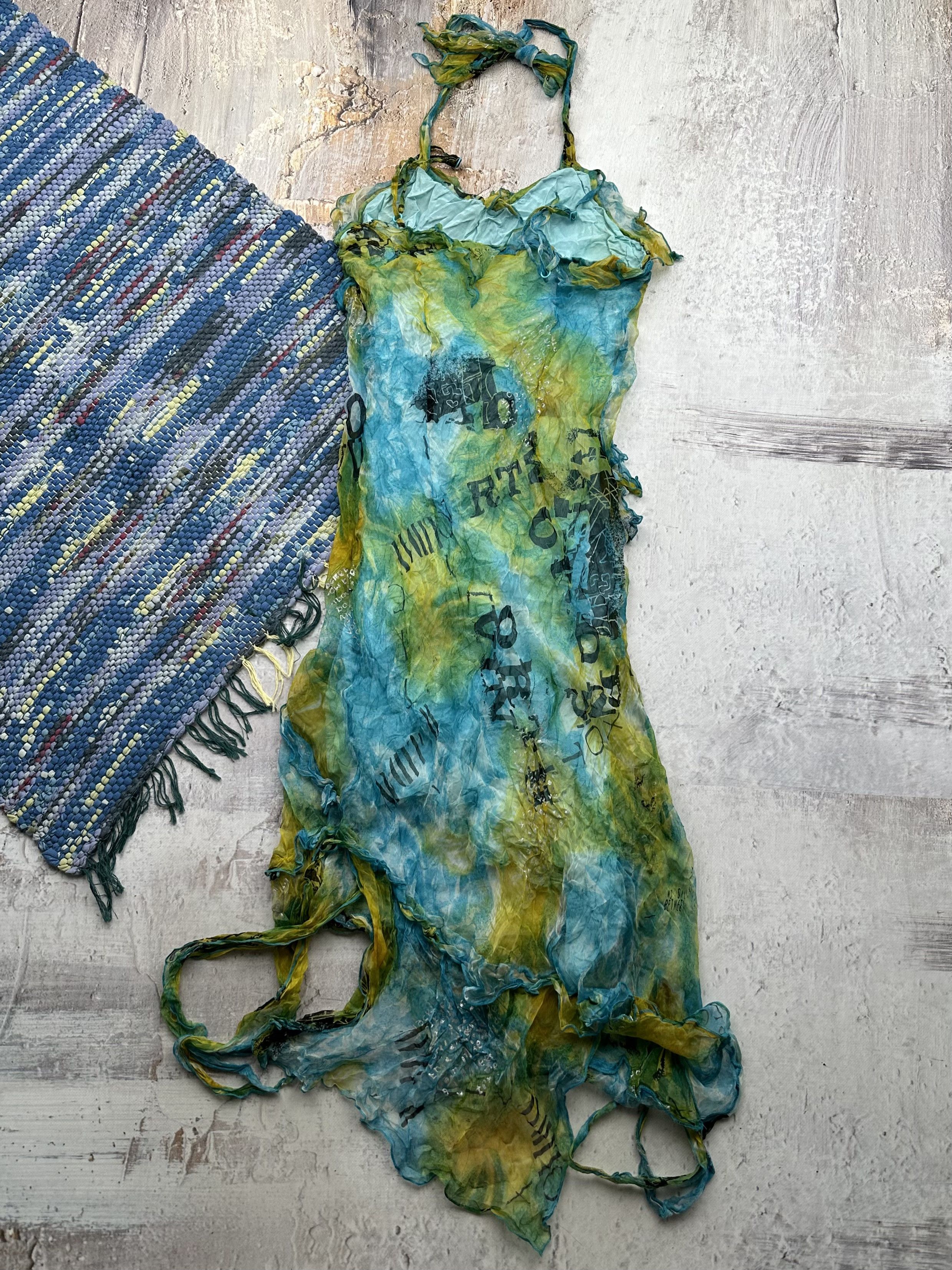 Japanese Brand Vintage Asymmetry Maxi Dress A252(327) Size M / US 6-8 / IT 42-44 - 5 Thumbnail