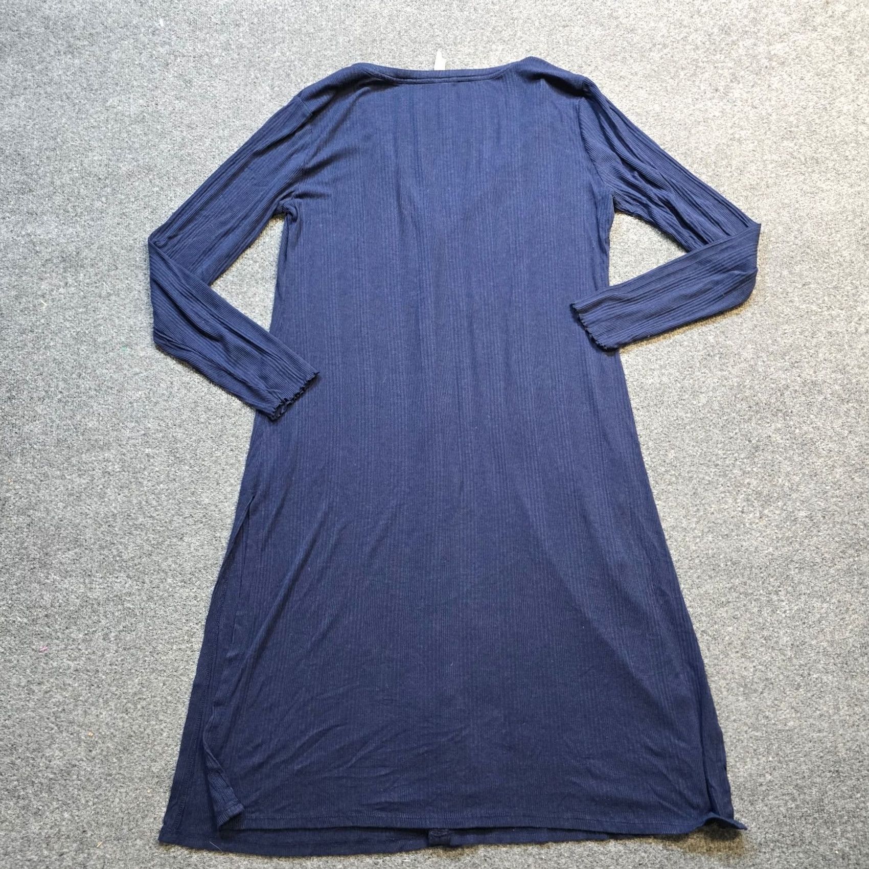 Vintage Daily Practice Cardigan Womens M Blue Ribbed Duster Long Button Casual Sweater Cardigan Womens Dressy Knit Clothing Menus? Size M / US 6-8 / IT 42-44 - 7 Thumbnail
