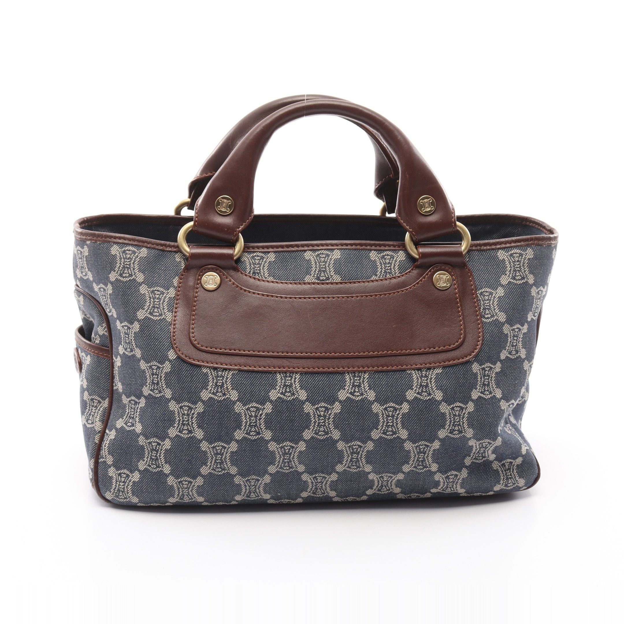 Celine Celine Boogie Bag Paris Macadam Handbag Denim Leather Indigo Blue Brown Size ONE SIZE - 1 Thumbnail